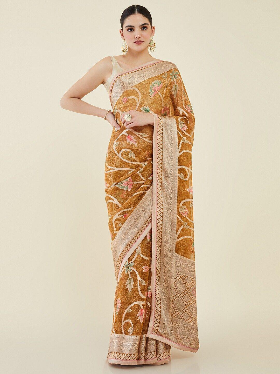 soch floral printed saree