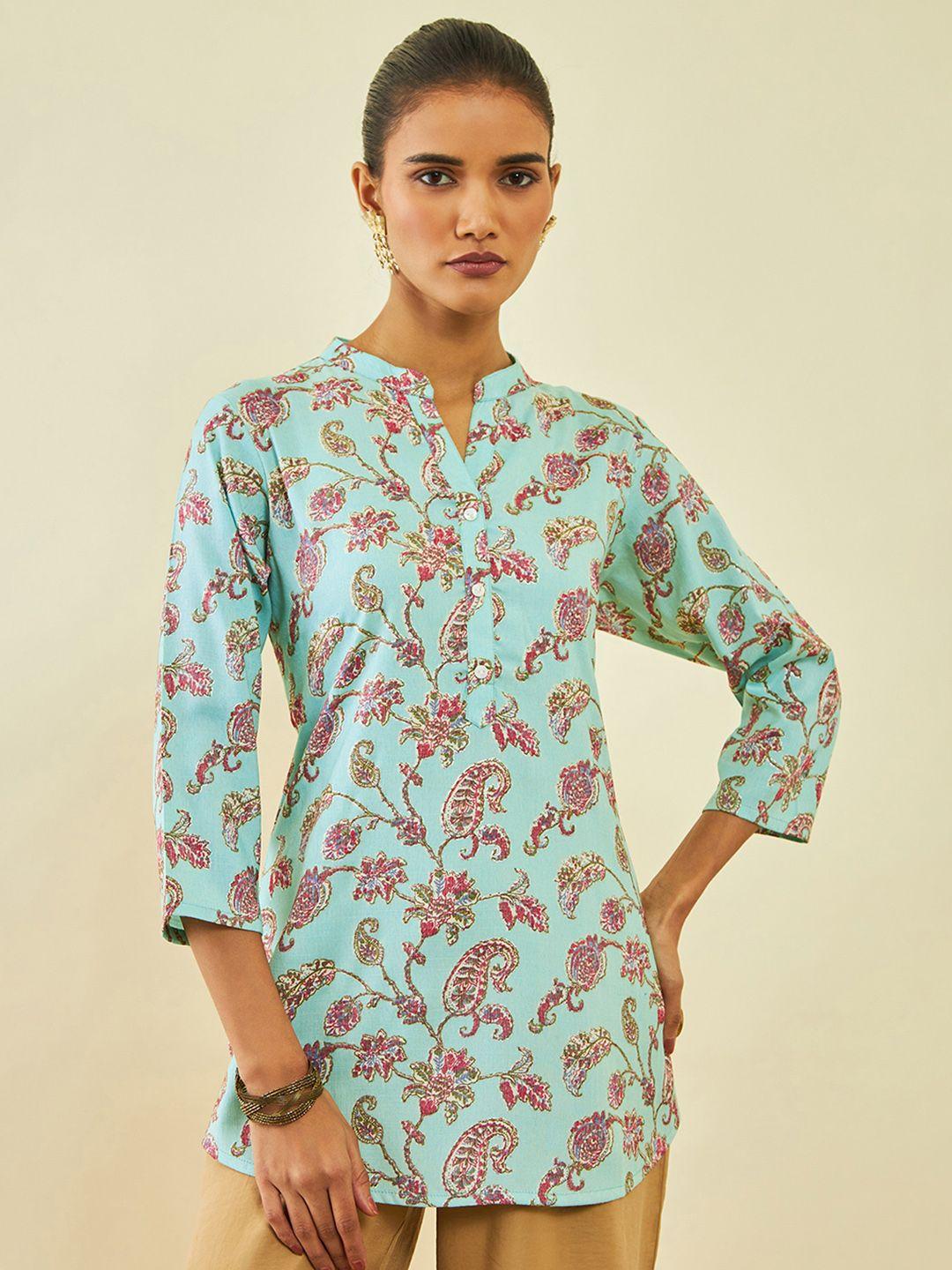 soch floral printed straight kurti