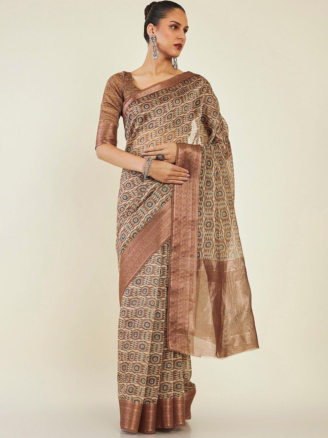 soch geometric printed saree