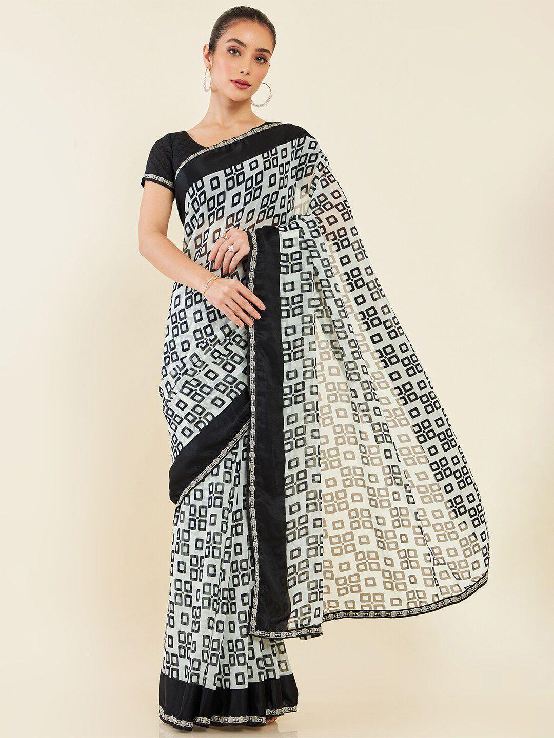 soch geometric printed saree