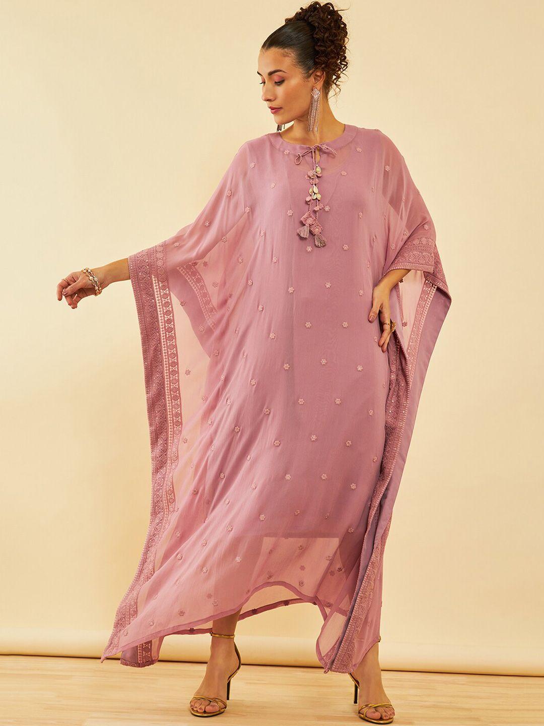 soch georgette kaftan maxi dress