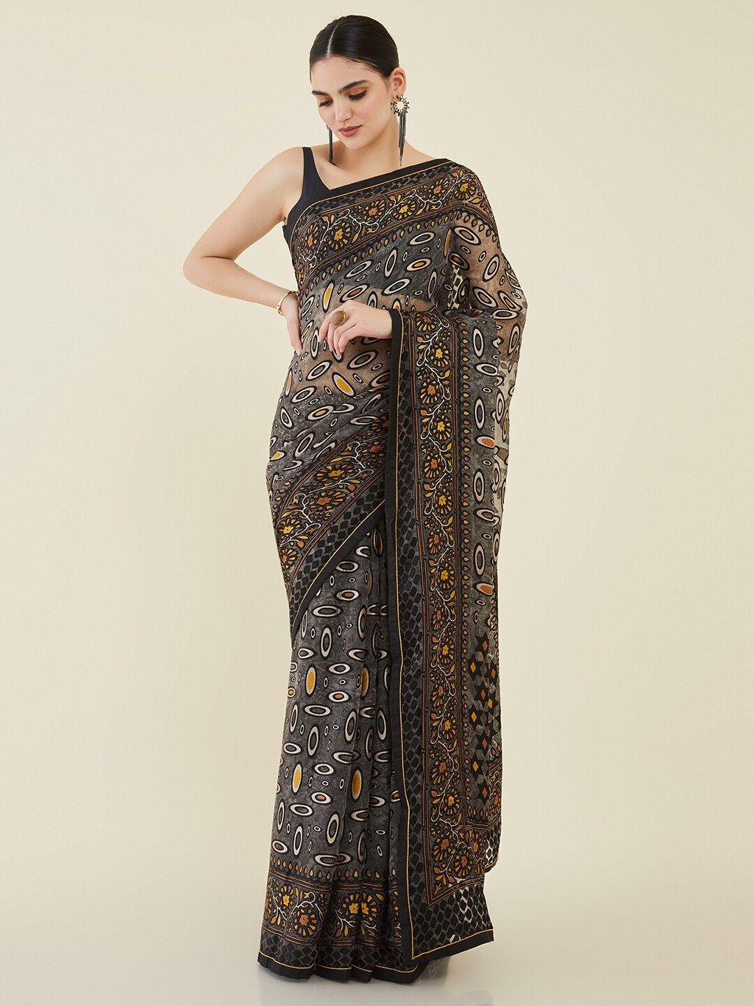 soch georgette printed saree