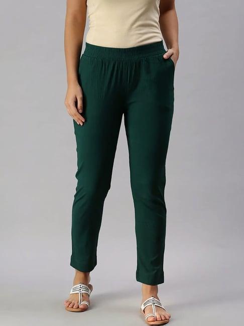 soch green regular fit pants