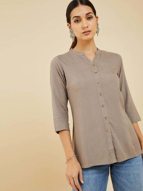 soch grey regular fit tunic