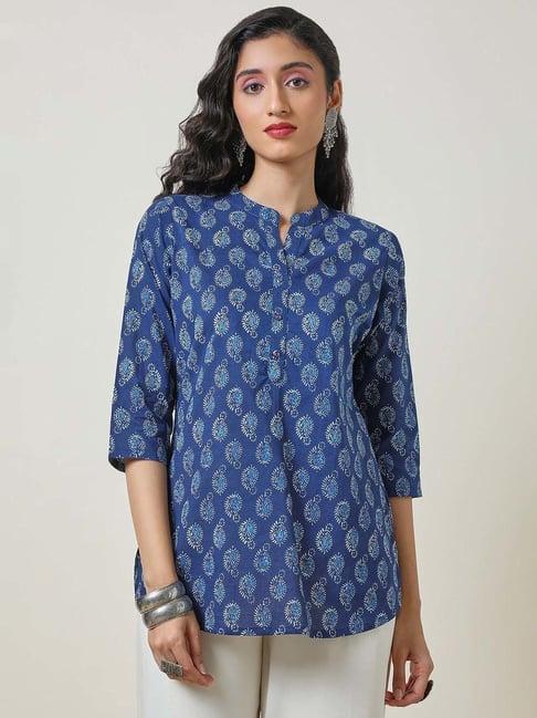 soch indigo printed tunic