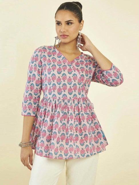 soch pink cotton printed tunic