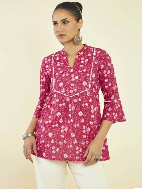 soch pink cotton printed tunic