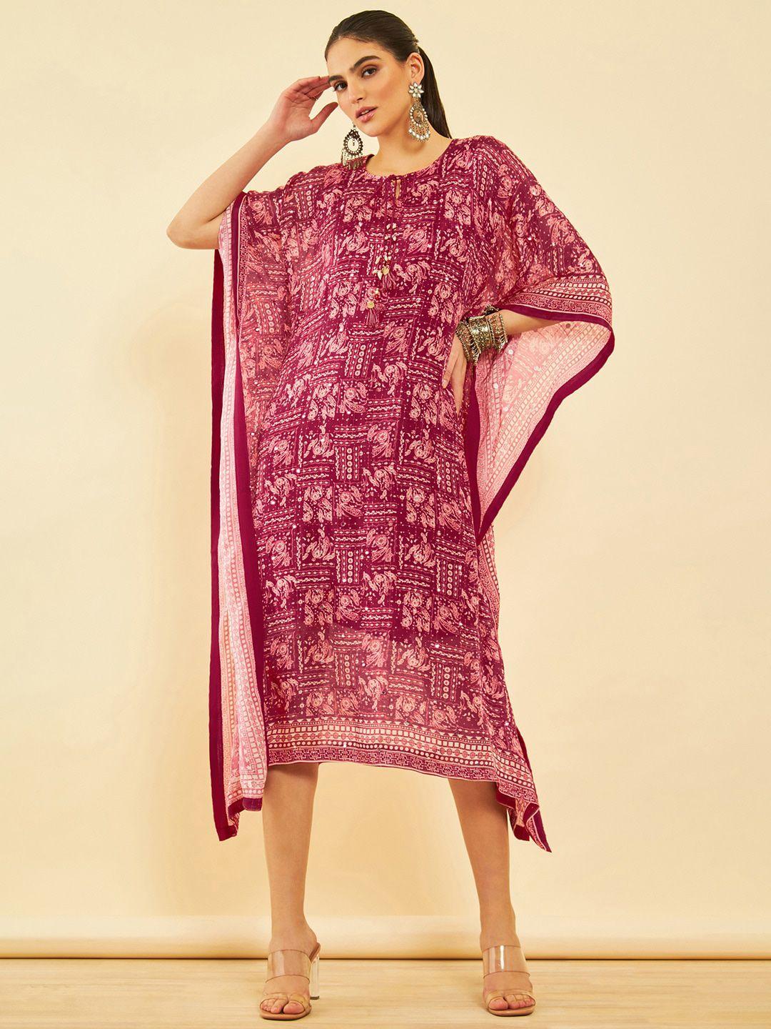 soch printed kaftan ethnic dress