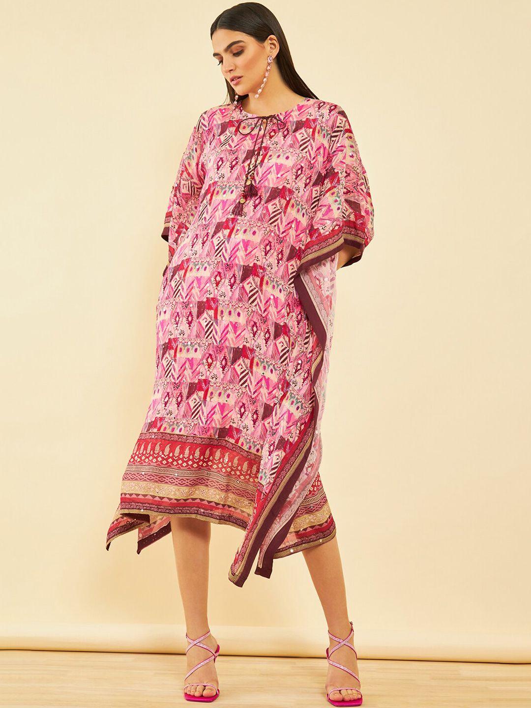 soch printed kaftan ethnic dress