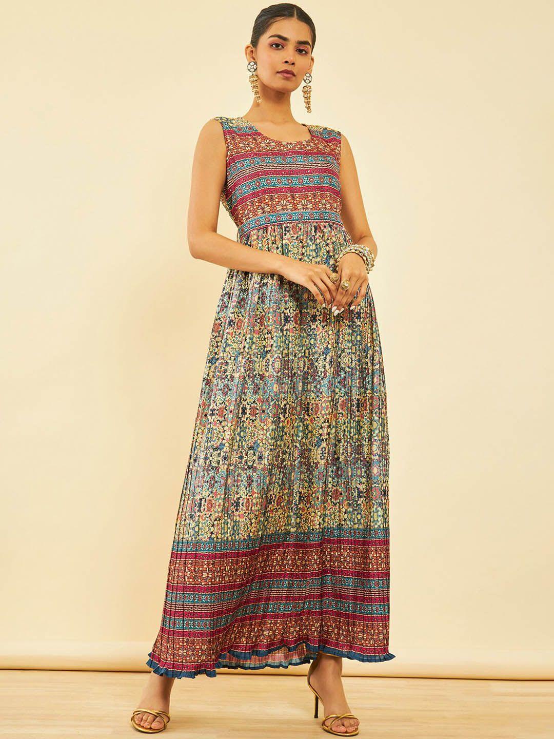 soch printed maxi ethnic dress