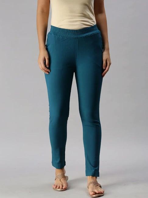 soch teal blue regular fit pants