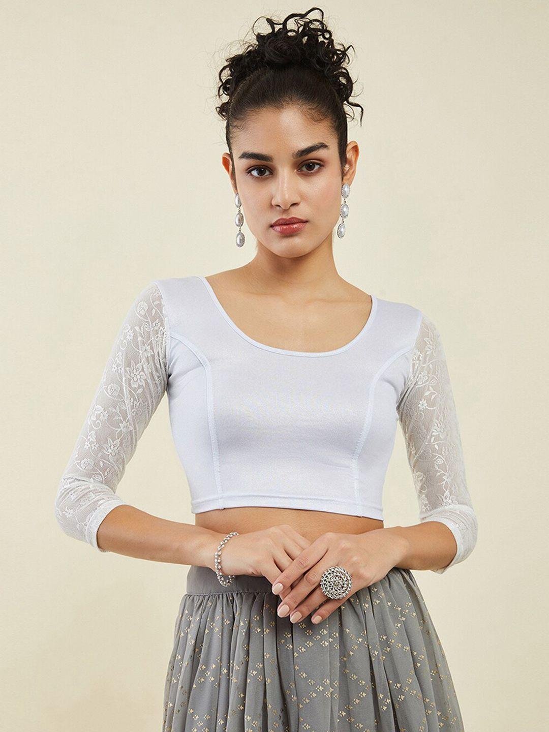 soch u-neck cotton saree blouse