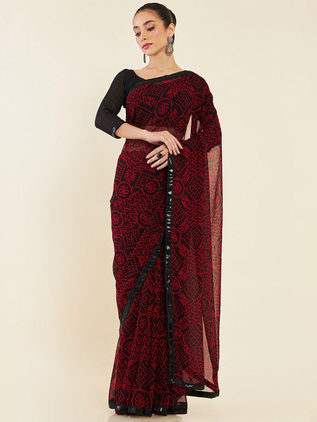 soch viscose rayon printed saree