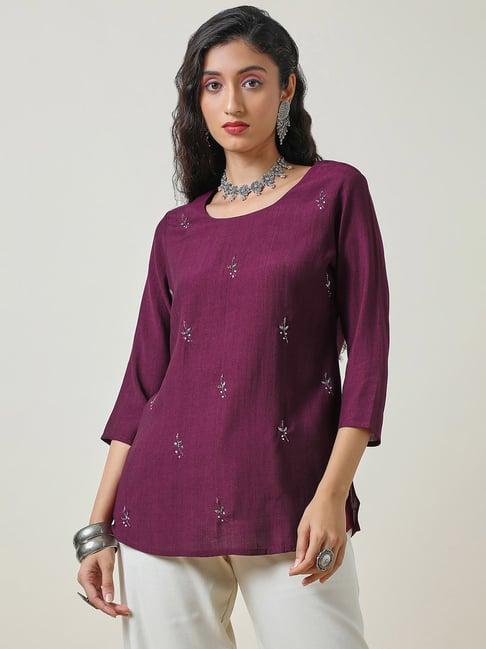 soch wine embellished tunic