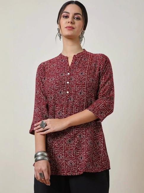 soch wine printed tunic