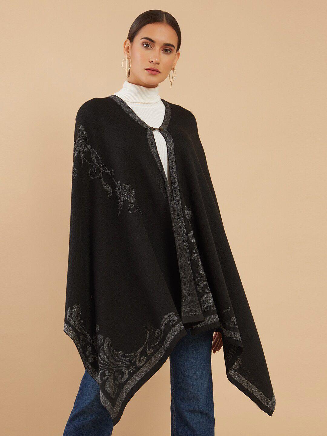 soch women black printed  shawl