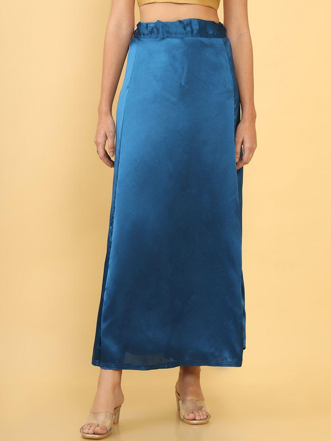soch women blue solid nylon petticoat shapewear