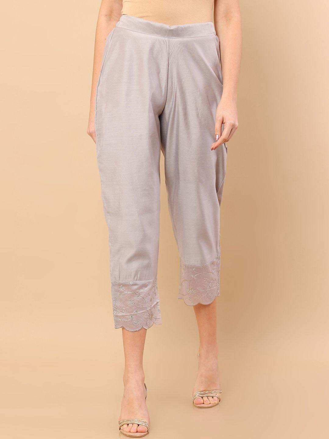 soch women grey high-rise trouser
