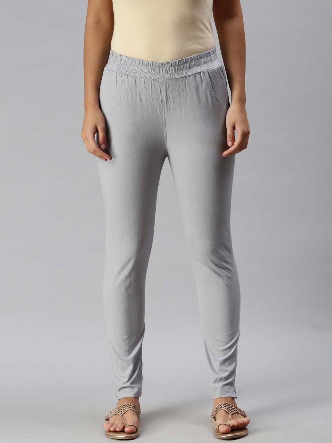 soch women grey pure crepe regular trousers
