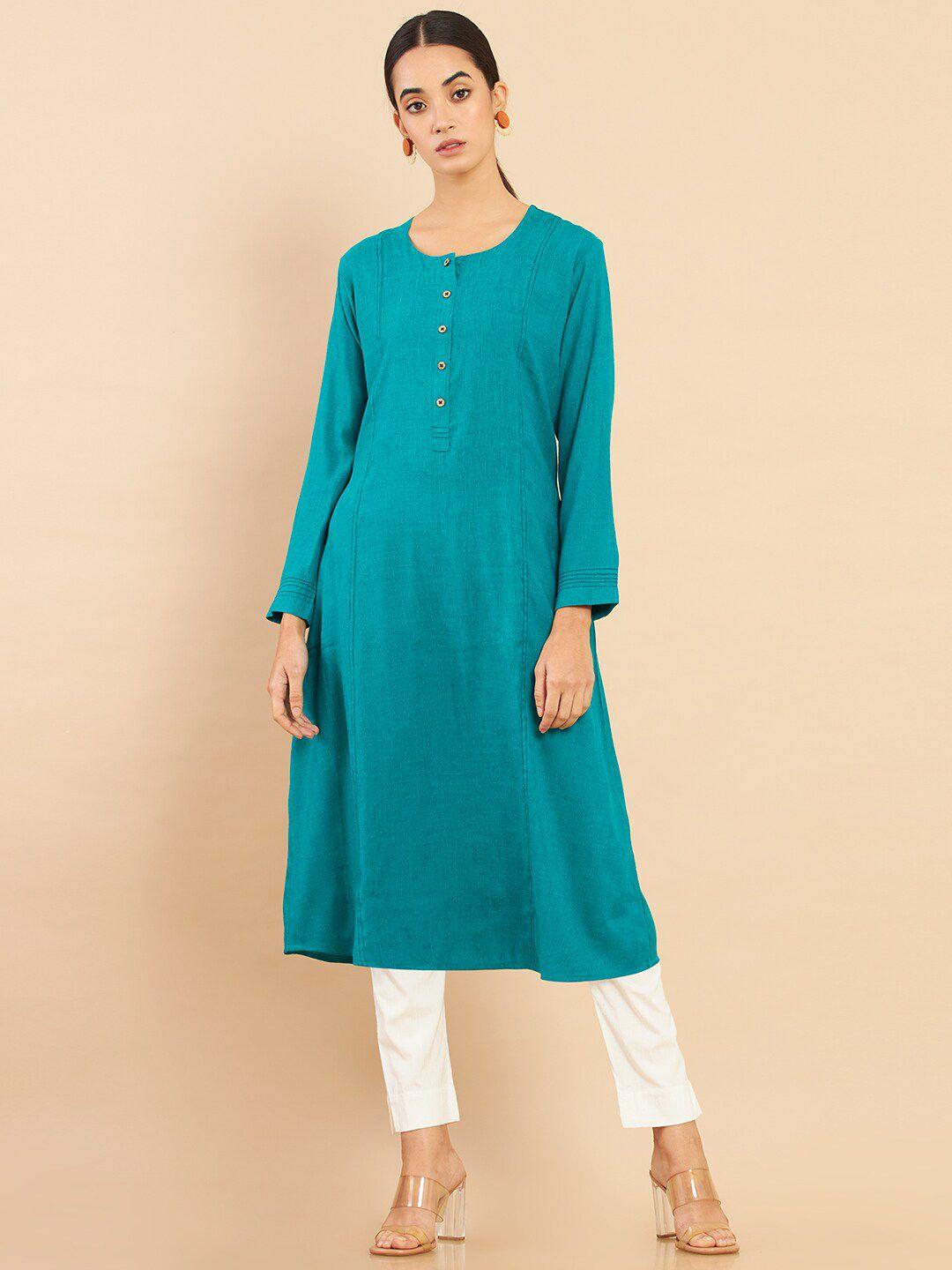 soch women teal kurta