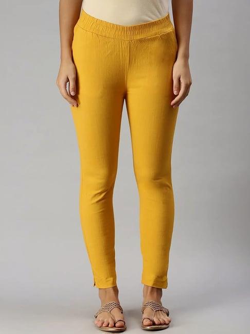 soch yellow slim fit pants