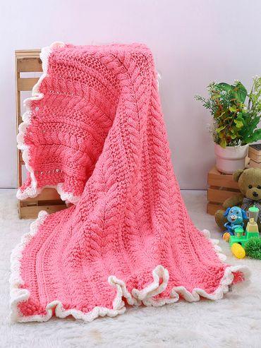 soft cable self design handmade baby blanket