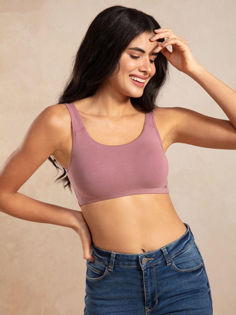 soft cup easy-peasy slip-on bra with full coverage - wistful mauve nyb113