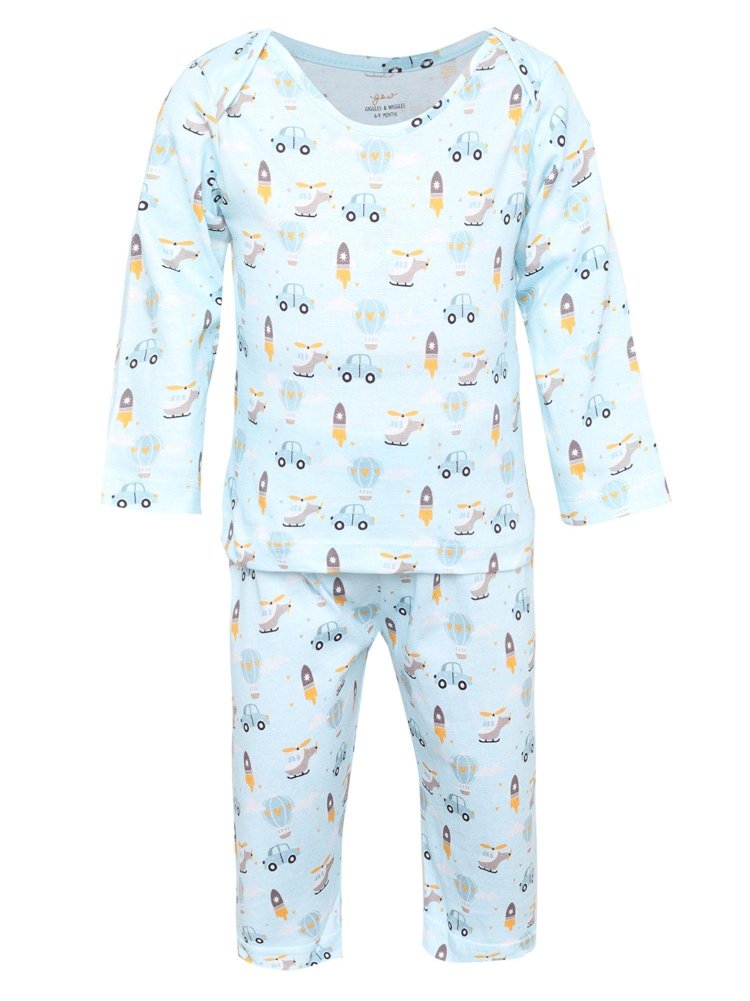 soft knit cotton night suit (set of 2)