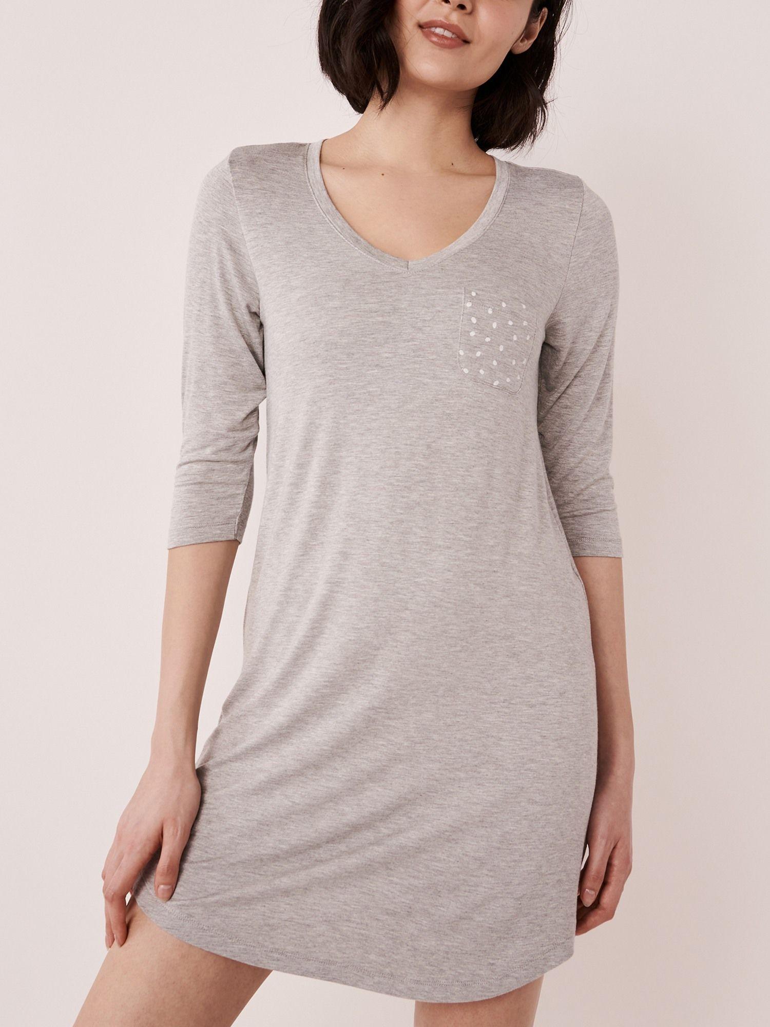 soft knit jersey 3/4 sleeve sleepshirt