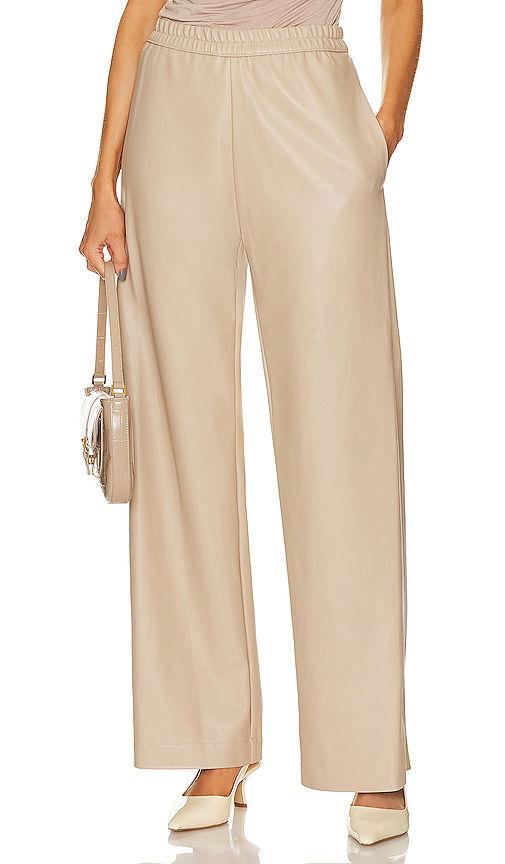 soft leather straight leg pant