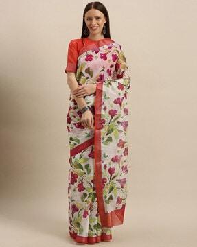 soft linen digital print celebrity saree