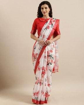 soft linen digital print celebrity saree