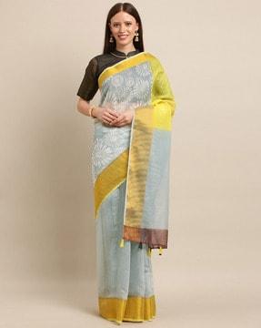 soft linen digital print celebrity saree