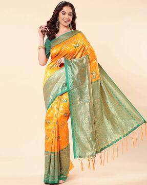 soft silk kanjivarm pailey sarees with bloues piace,woven paisley saree, traditional saree