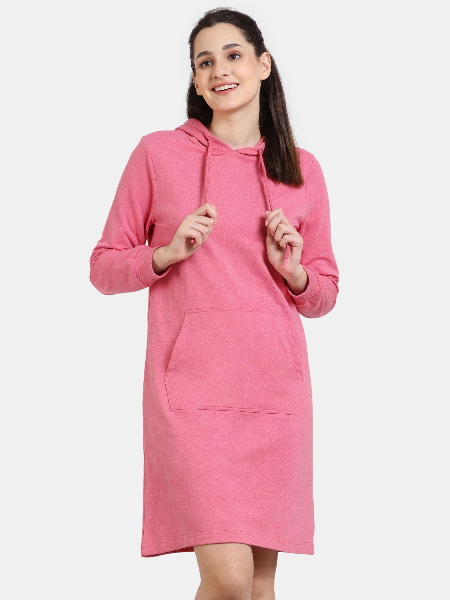 soft terry fabric knit cotton nightdress - desert rose