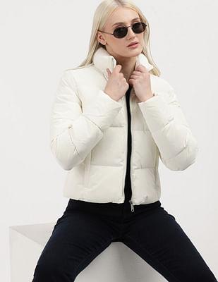 soft touch fitted puffer jacket