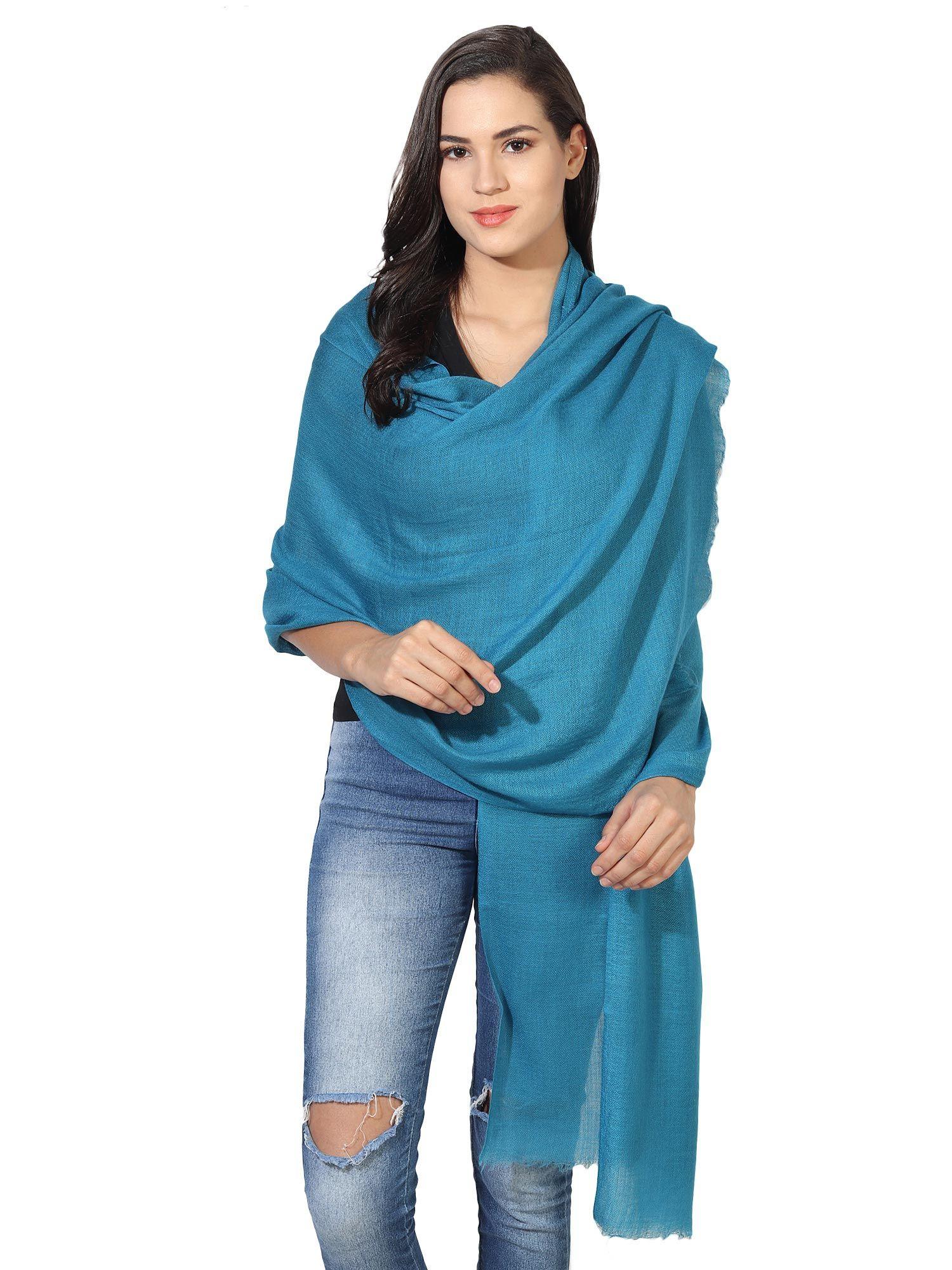 soft unisex pashmina stole with hanger -blue (set of 2)