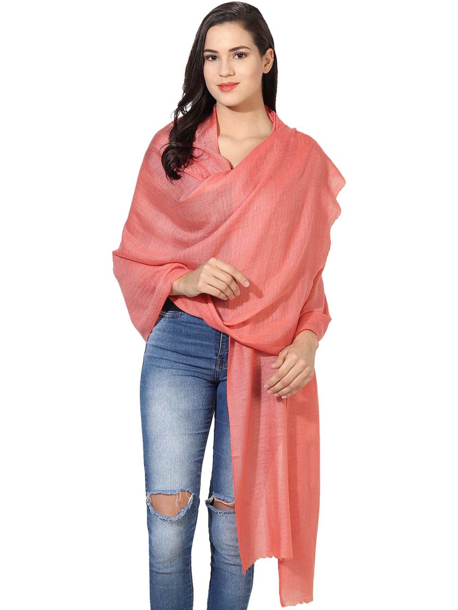 soft unisex pashmina stole with hanger -peach (set of 2)