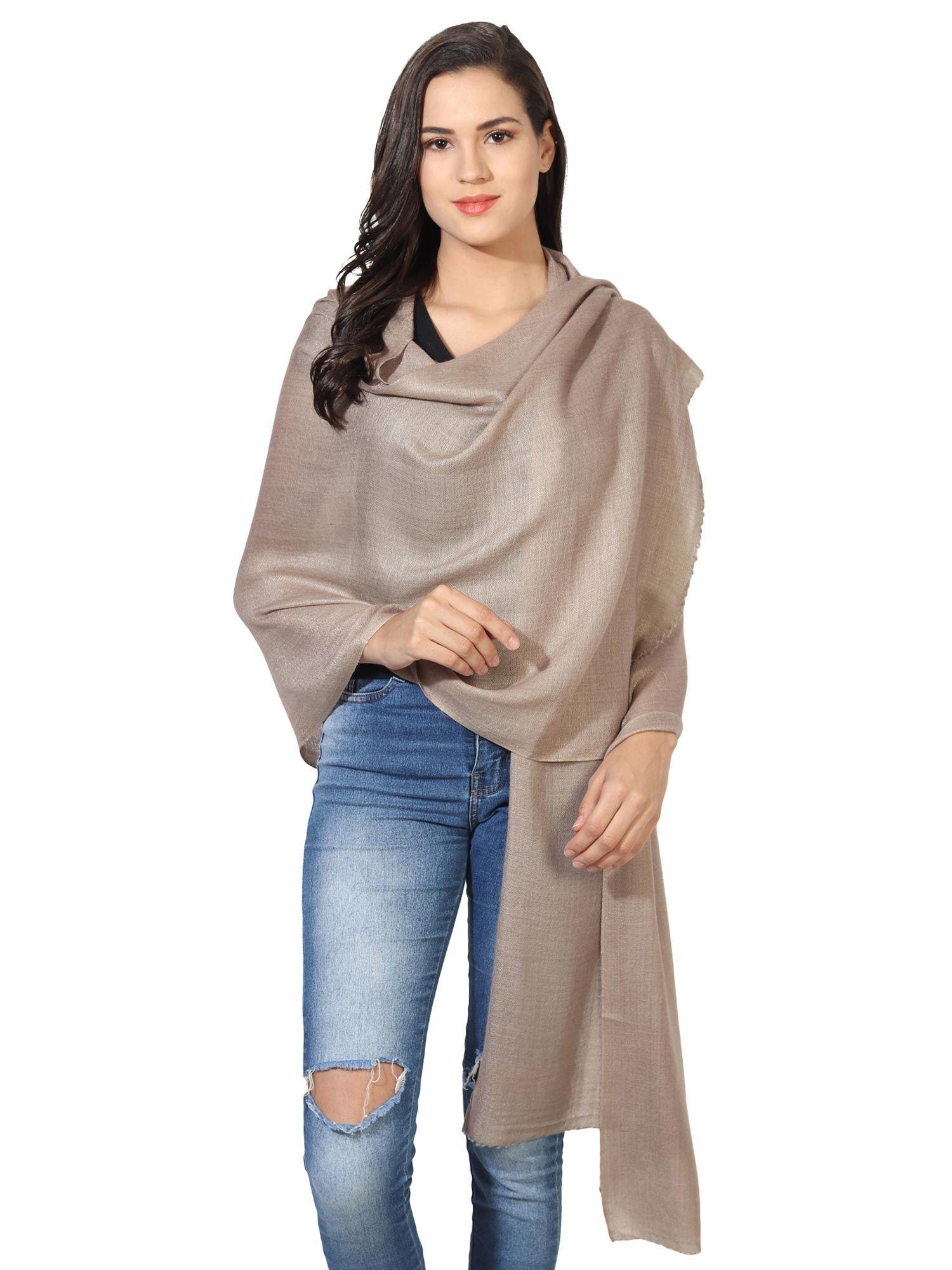 soft unisex pashmina stole with hanger -tan (set of 2)