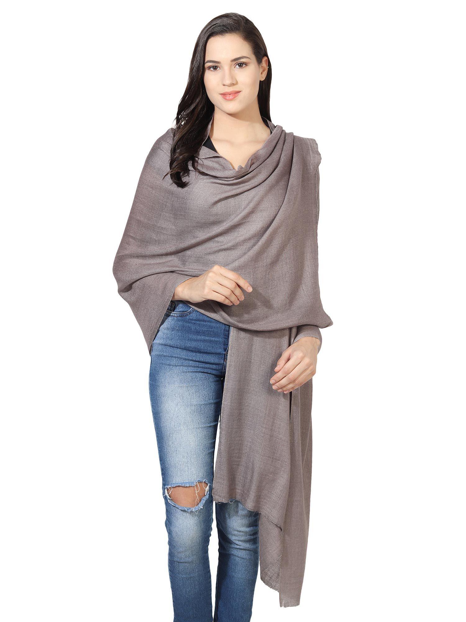 soft unisex pashmina stole with hanger grey (set of 2)