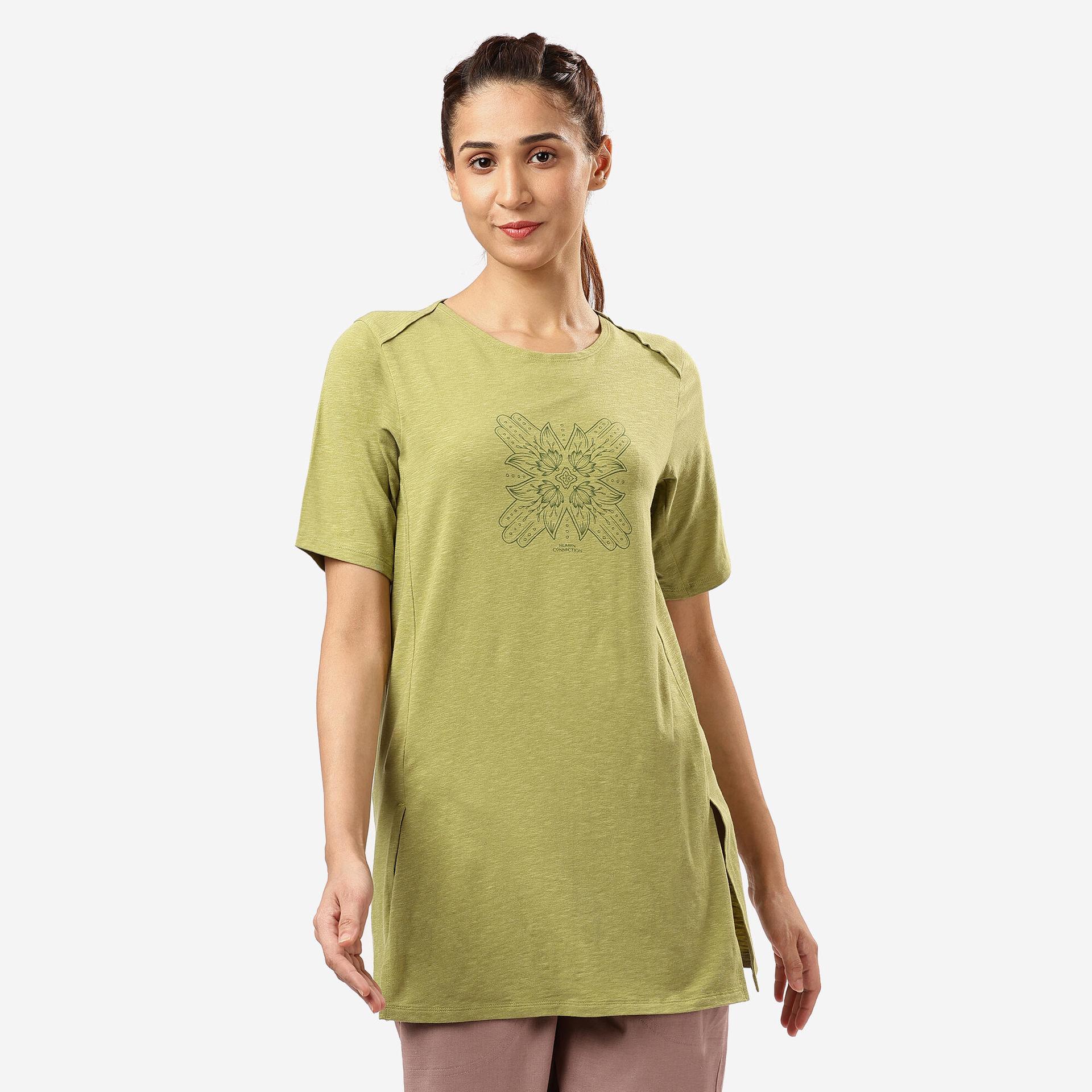 soft yoga short kurti for women- olive green