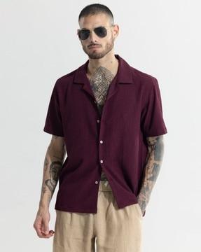 softcrush boxy fit cotton shirt