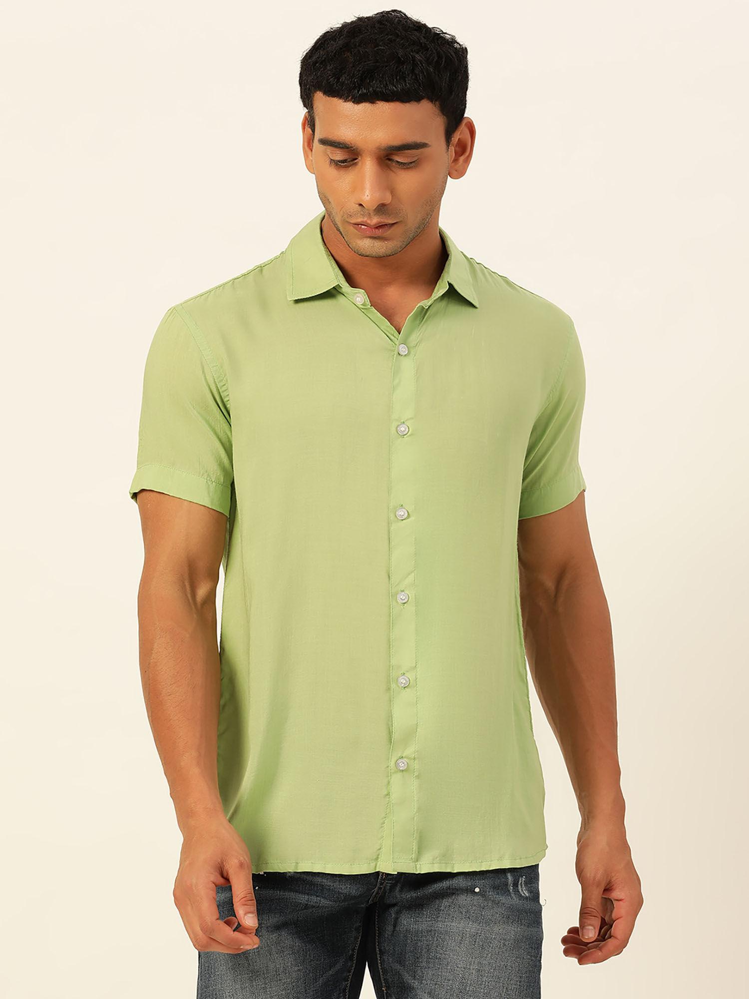 softest pastel green slim fit unisex modal shirt