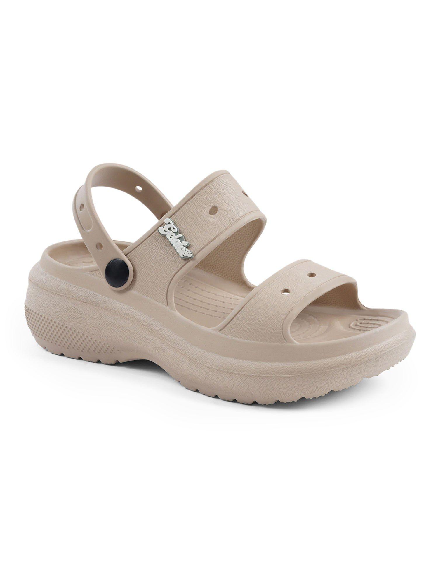 softie solid beige women sandals