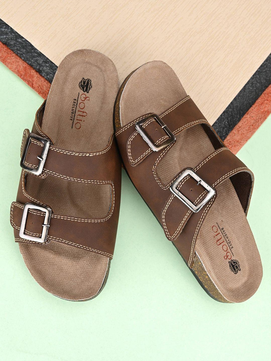 softio men brown comfort sandals