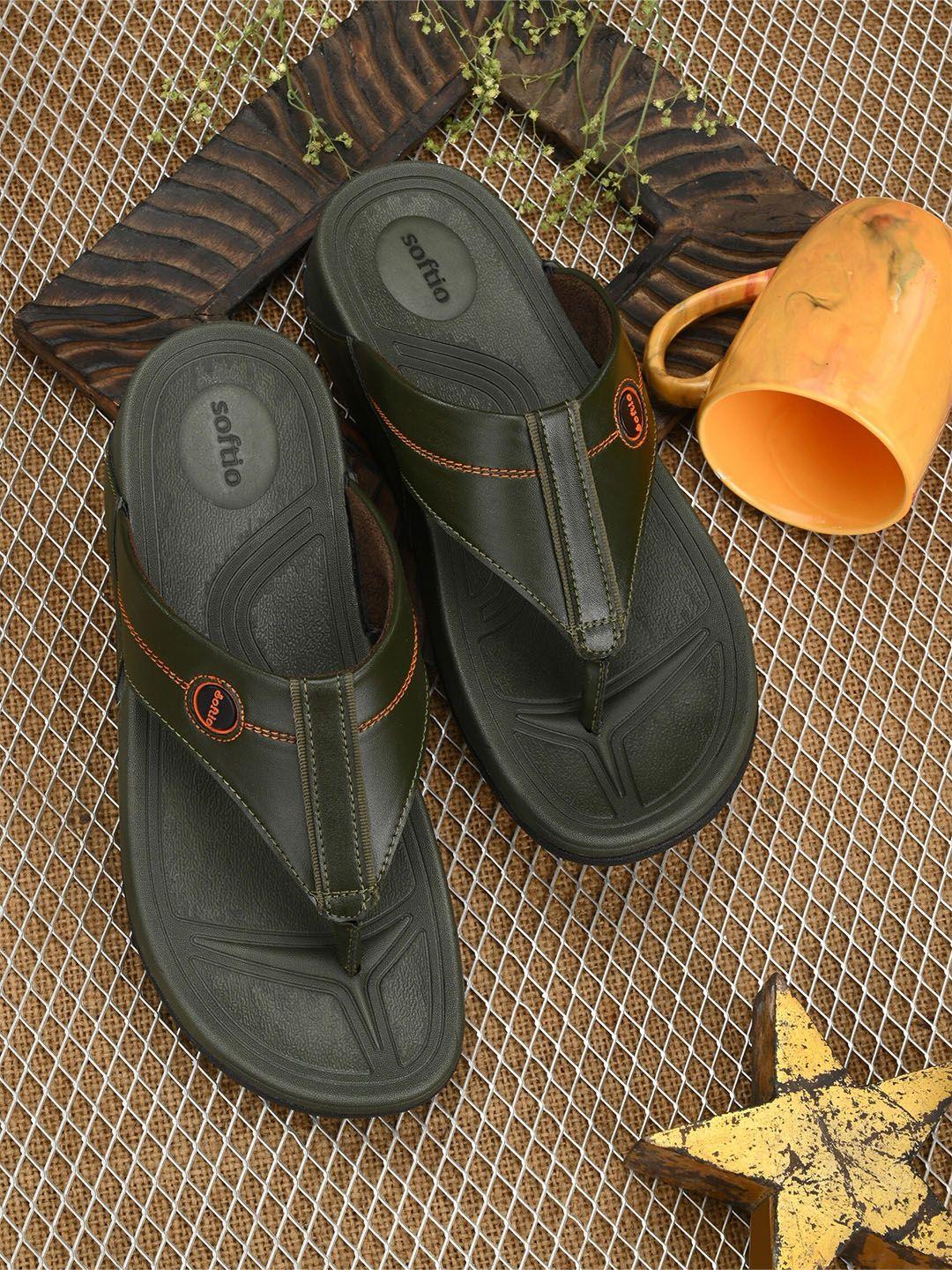 softio men olive green comfort sandals