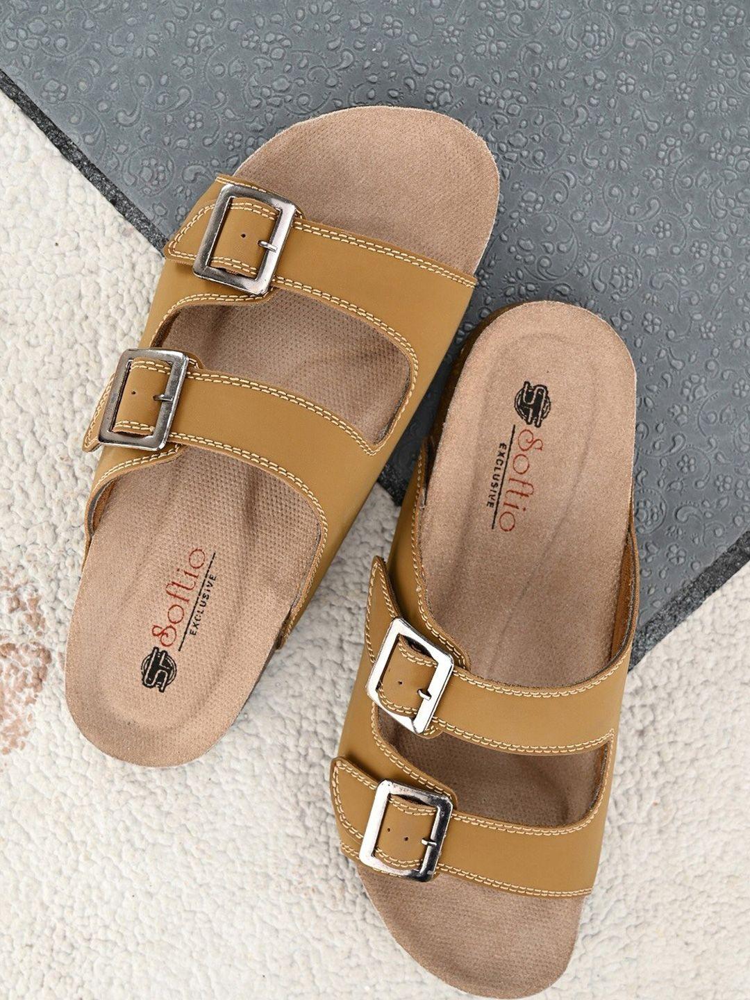 softio men beige comfort sandals