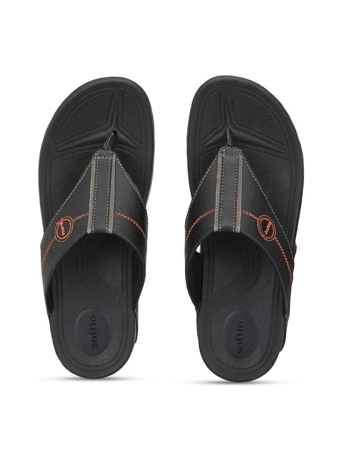 softio men black thong flip-flops