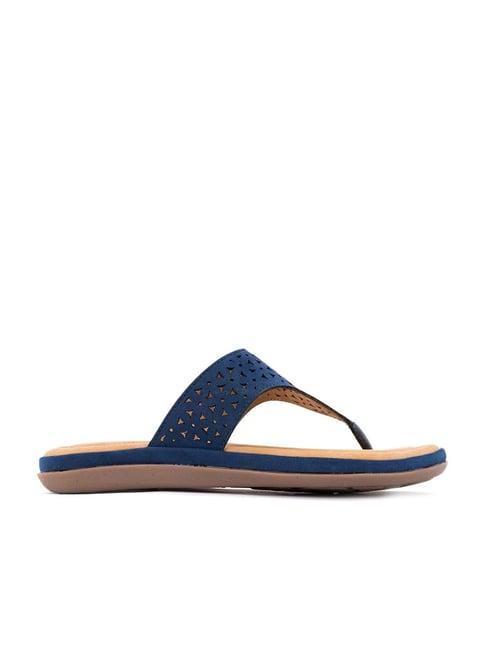 softouch by khadims women's navy thong sandals