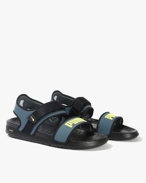 softride brand print sandals with velcro closure